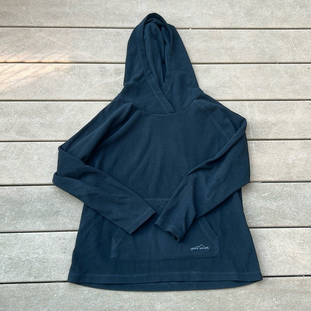 Eddie Bauer black thin fleece hoodie